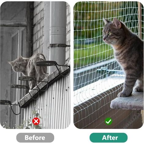 Filet de protection pour chat en nylon, filet transparent pour chat de balcon 3x4m, filet de protection pour chat de balcon découpable (1/3)