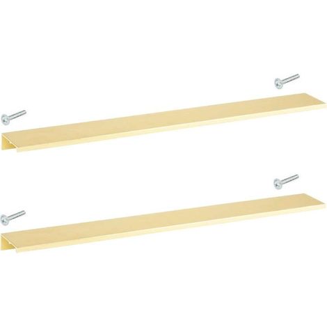 Cyclingcolors – Poignée de meuble 2x acier doré brossé 180mm – Entraxe 160mm – Extra plate moderne pour cuisine et salle de bain