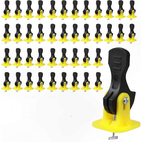Kit de 100 pièces pour système de nivellement de carrelage autolissant, outils de pose murale, cales de nivellement pour sols et murs, accessoires de construction (1/5)