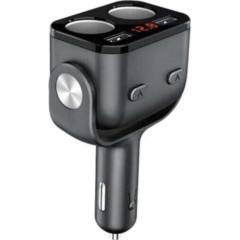 1 Stück Doppel-Zigarettenanzünderbuchse, Voltmeter-Schalter, Kfz-Ladegerät für Mobiltelefon, Tablet, GPS