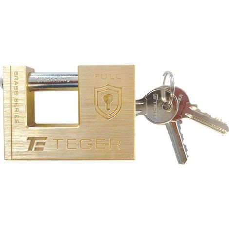 Lucchetto antifurto - ottone / perno 60mm - 3 chiavi / teger (1/3)