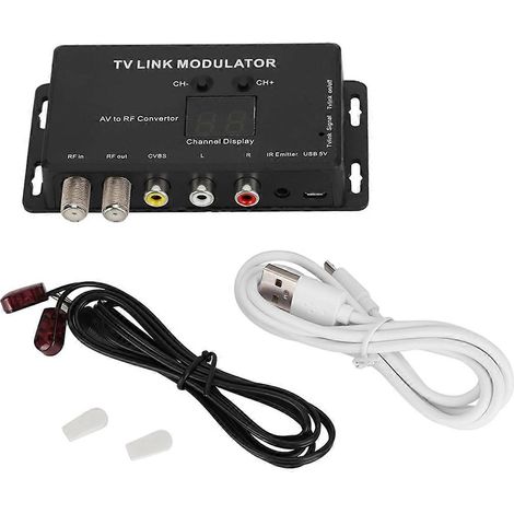 TM70 Modulateur UHF TV LINK Convertisseur AV vers RF Extendeur IR avec affichage des canaux USB 5V (1/5)