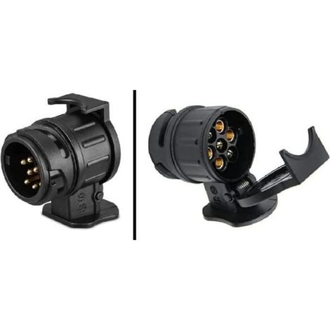Adaptateur Prise pour véhicule 13 Broches vers remorque 7 Broches - Connecteur Fiche 13/7 Attelage Voiture, Tracteur, Caravane.