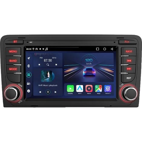 Carplay, Écran de 7 Pouces, Android Auto et CarPlay, Compatibilité avec Audi A3 8P S3 2003-2012, V1 (2G 32G) (1/2)