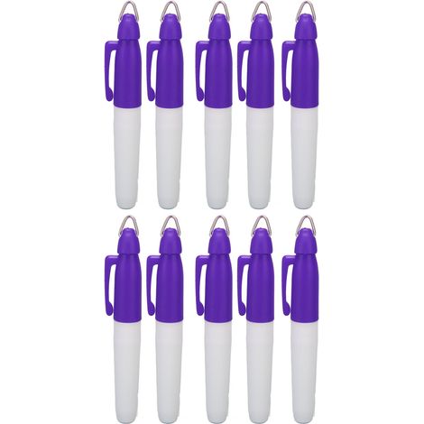 Lot de 10 stylos marqueurs de golf, à base d'huile, imperméables, portables, pour tracer et colorer les lignes de balle, outil d'alignement, violet. (1/5)