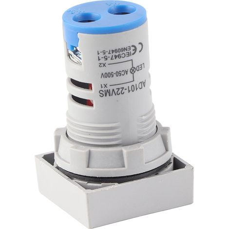 AC50-500V LED-Anzeigeleuchte Mini-Digital-LED-Anzeige Voltmeter Quadratische Signallampe (Blau) (1/5)