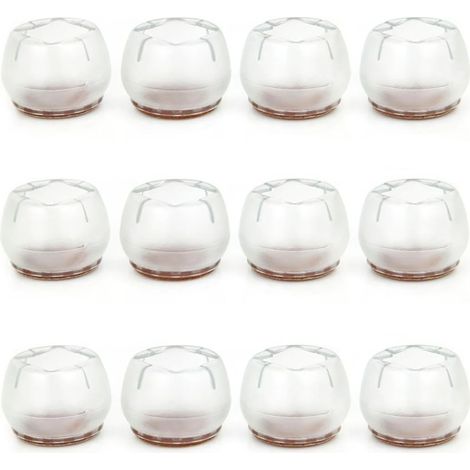 Lot de 12 protège-pieds de chaise antidérapants en silicone pour pieds de meubles ronds et carrés (1/5)