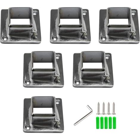 Set of 6 square aluminum alloy shower rod brackets (1/5)