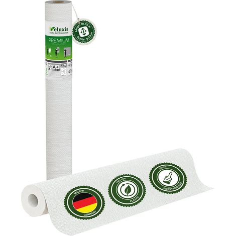Veluxis® Premium Vliestapete 10,05 m x 0,53 m (Gitter-Textiloptik, 1er-Set) – hochwertiges Renoviervlies für gleichmäßige Wände rissüberbrückend & extrem blickdicht – Made in Germany
