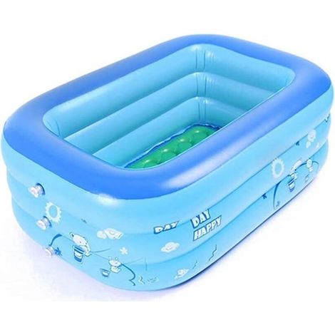 Piscine gonflable pour bébé, petite piscine pour enfants, baignoire pliable rectangulaire en PVC, douche familiale, piscine de voyage portable pour bébés et enfants, dimensions 120 x 70 x 35 cm (1/5)