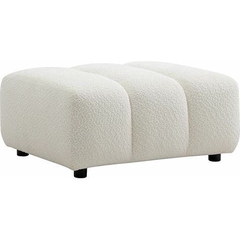 Pouf en tissu bouclette blanc cassé JUTINI (1/3)