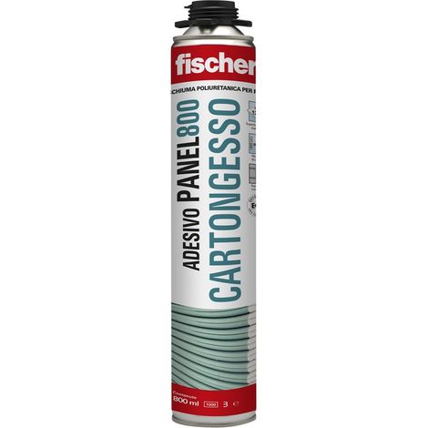 Fischer Schiuma Poliuretanica Cartongesso PANEL 800 ml per Pistola, per Incollaggio di Pannelli, Isolanti EPS, XPS e Materiali Sintetici, Lana Minerale, Bianco, 561106 (1/4)