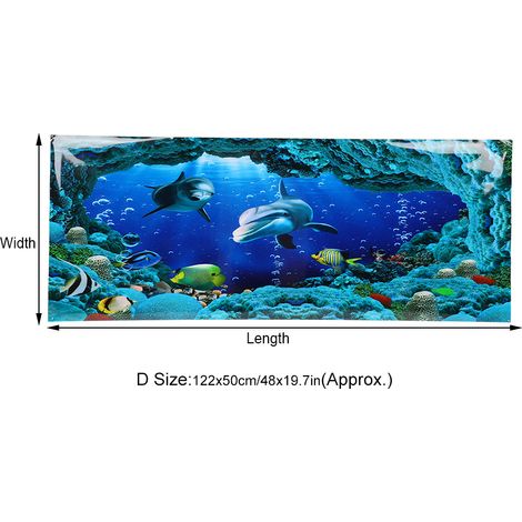 Papier Peint Aquarium PVC Décoration Fonds Marins 122x50cm - AUTRES (1/5)