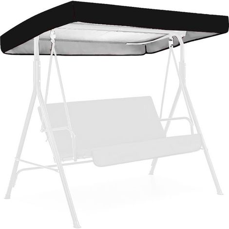 Black Replacement Canopy for Swing, 3 Seater Replacement Cover, Garden Swing Roof, Waterproof Canopy Cover for Swinging Gardens and Terraces (1/5)