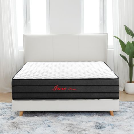 Inre – Matelas ressorts ensachés 160x200 cm – Épaisseur 25 cm – Confort ferme – 7 zones différenciées – Résistant aux acariens et antibactérien