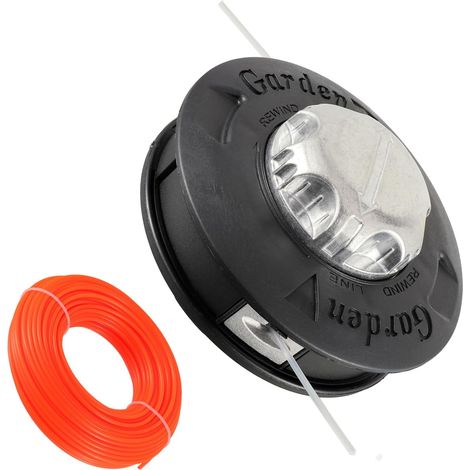 Tête de bobine de rechange M10 x 1,25 mmTête de coupe débroussailleuse pour débroussailleuse automatique, Fil à gauche avec fil de 30 m x 2,4 mm(Noir) (1/5)