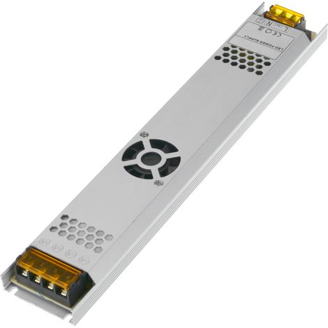 BeMatik - Source d'alimentation industrielle plate 12VDC 20.8A. Mesures 53 x 308 x 21 mm (1/5)