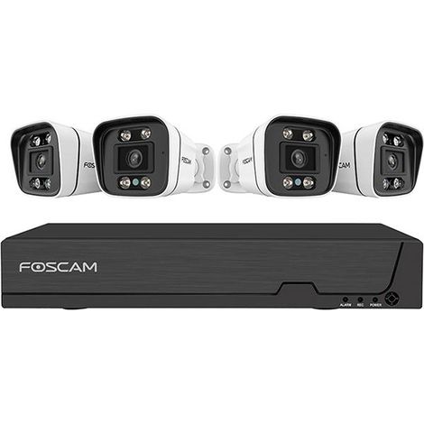 FOSCAM FNA108E-B4-2T Überwachungskameraset 4 Kameras mit Recorder Weiß (1/3)