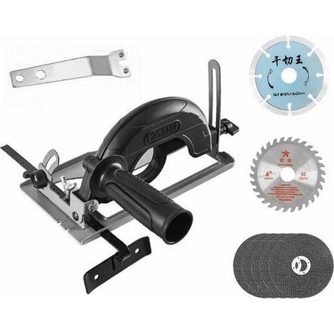 Adecuado ángulo 0-45° Ajuste profundidad corte 0-40 mm posicionamiento Amoladora angular Base ranurada adaptación amoladora angular 100-125 mm (1/5)