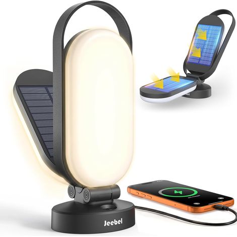 Lampe Camping Solaire LED Rechargeable 5000mAh 500LM IP55 4 Modes (1/5)