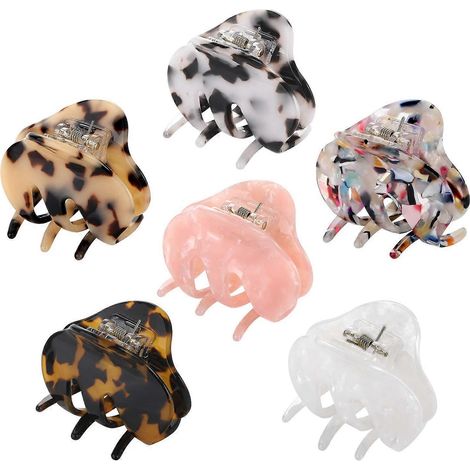 Haarspangen mit Krallenmotiv für Damen und Mädchen, 6er-Set, 5,6 cm lange Haarspangen in Schildpattoptik, Haarspangen aus Acryl.