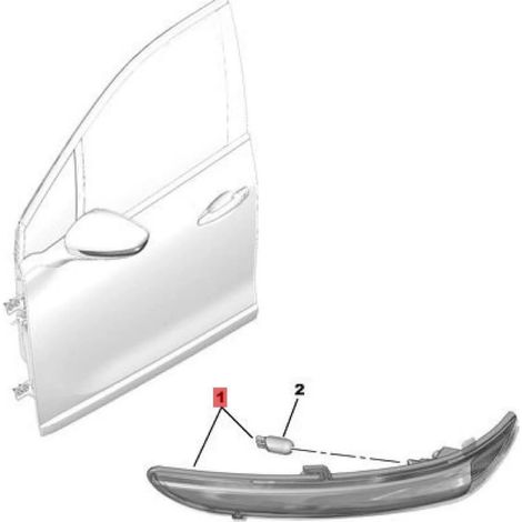 Rétroviseur droit clignotant boîtier fumée lentille 9814464880 9814464680 9814464780 98144649 Citroën C3 C4 remplacement (1/2)