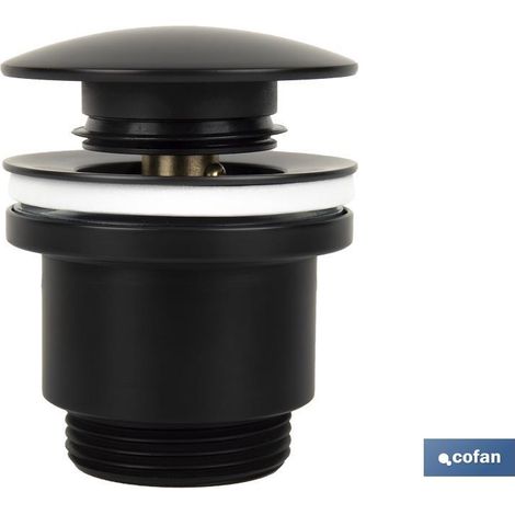 Vanne Clic-Clac Noire Avec Grand Bouchon Ø63 mm (1/4)