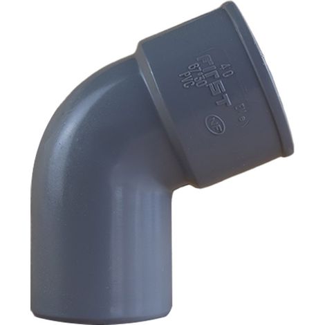 Coude 67°30 PVC First Plast évacuation Mâle Femelle Ø40 (1/5)