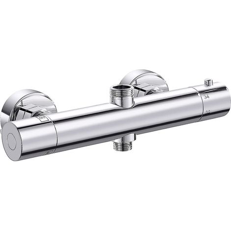 Thermostatische Duscharmatur mit 2 Auslässen, thermostatische Duscharmatur aus Messing, Doppel-Duscharmatur mit hohem Auslauf G3/4 Bsp--