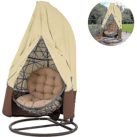 Housse imperméable et anti-poussière pour fauteuil suspendu en forme d'œuf avec fermeture éclair (1/4)