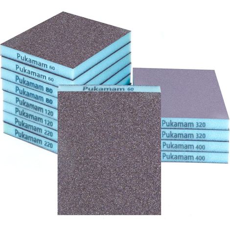 Schleifschwamm 60 400 Körnung Trocken Nass Holz Metall Lack MIX (1/5)