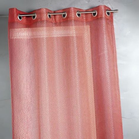 Voilage organza - Effet résille Rouge Orangé 140x260 cm (1/2)