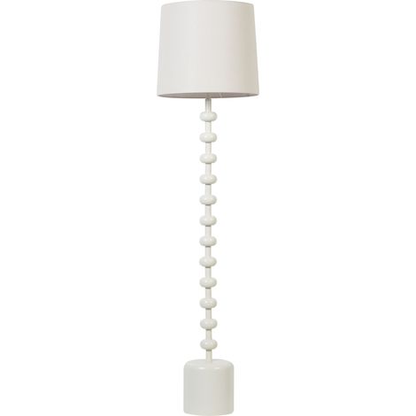 Lámpara de pie de metal con pantalla de lino blanca estilo moderno 160 cm Krios