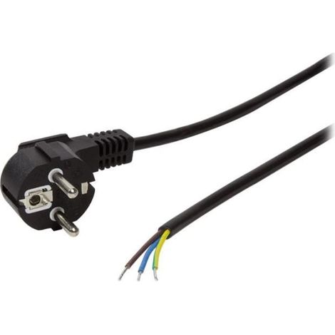 Câble d'alimentation LOGILINK avec fiche de contact de protection à 90°, CP136, 1,5 m, blanc