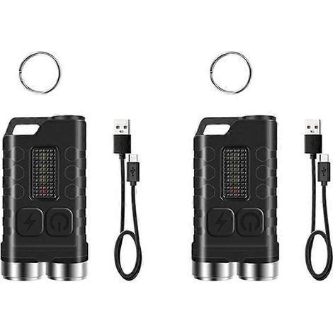 Lampe torche EDC V3 900 lumens, rechargeable USB-C, lampe de travail portable ultra-lumineuse pour le camping et les activités de plein air, lot de 2 (1/5)