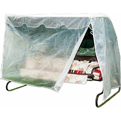 Housse de Protection Balancelle Hollywood Transparente 210x150x139cm en Tissu Polyéthylène - Protection Durable, Hydrofuge, Résistante aux Intempéries et UV pour Meubles de Jardin (1/2)