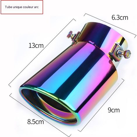 Cache d'échappement multicolore irisé - Anti-rouille, résistant à la chaleur, design élégant