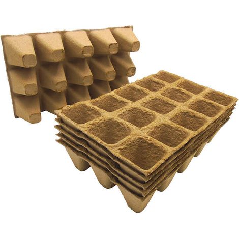 6 plateaux de culture 15 alvéoles en fibres de bois recyclées