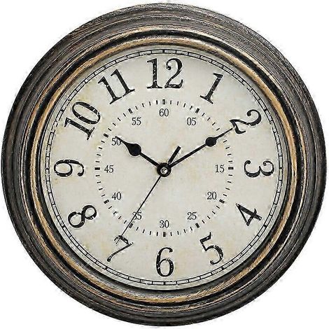 Horloge murale vintage à quartz 30 cm, silencieuse, grands chiffres, verre HD, cuivre vintage P20250110812 (1/5)