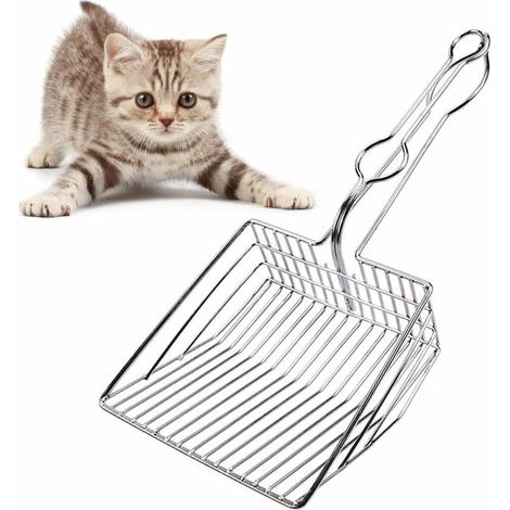 Grande pelle à litière pour chat en métal, 34 × 15 × 6 cm-Fei Yu
