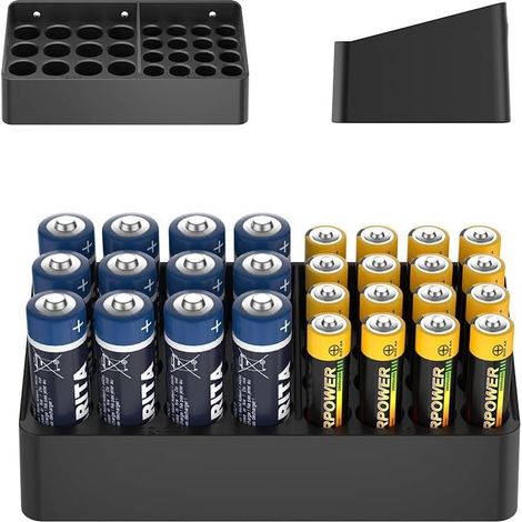 Battery Tester Compartment, Water Resistant, Battery Organizer with Removable Battery Checker, Can Hold (1/5)