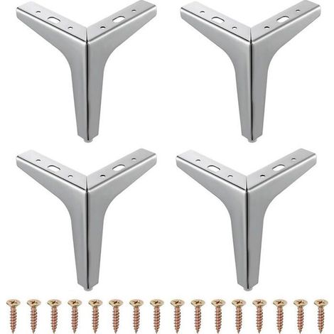 HONORNIC - Lot de 4 pieds de meubles triangulaires modernes en métal avec diamant pour armoire, placard, canapé, chaise, ottoman (1
