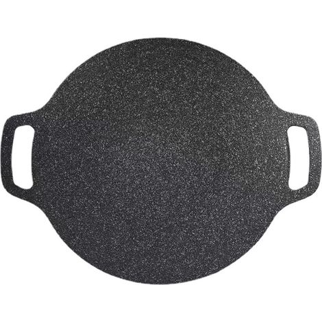 Poêle à barbecue antidérapante avec manche en bois, adaptée à la cuisson sur les plaques de cuisson extérieures. (1/5)