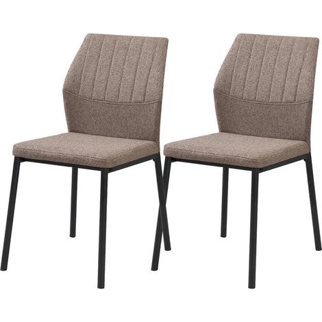 Esszimmerstühle 2er Set, Polsterstühle mit ergonomischem Design, Braun (1/5)