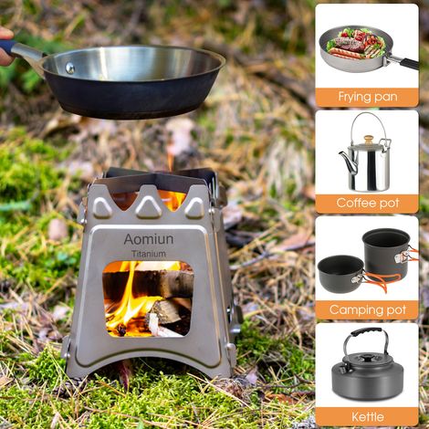 Poêle à bois pliable compact pour camping en plein air, cuisine, pique-nique (1/5)