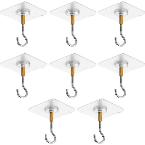 Lot de 8 crochets adhésifs sans perçage, en PVC argenté pour petites plantes, lanternes, bijoux, solution de rangement minimaliste sans dommages (1/5)