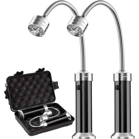 Juego de 2 luces para barbacoa, regalos para hombres y padres aficionados a la parrilla, accesorios para barbacoa al aire libre, base magnética, LED superbrillante, brazo flexible de 360 grados, regal (1/4)