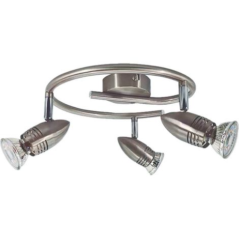 Spot de plafond triple spirale Série Kegla GU10 Nickel