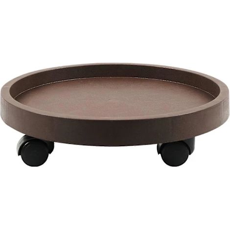 Filiyano-Plateau de plantation rond et épais avec roulettes, base mobile et résistante pour grands pots de fleurs, 1 couleur café 220 (1/5)
