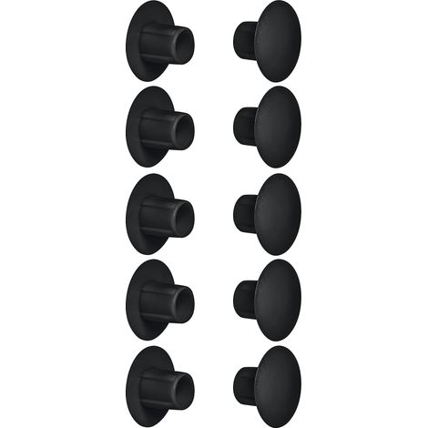 cyclingcolors 10x tappo chiusura plastica nero bianco grigio marrone mobili inserto cappuccio copriforo fori (Ø5mm (x10mm) / nero RAL 9005) (1/2)